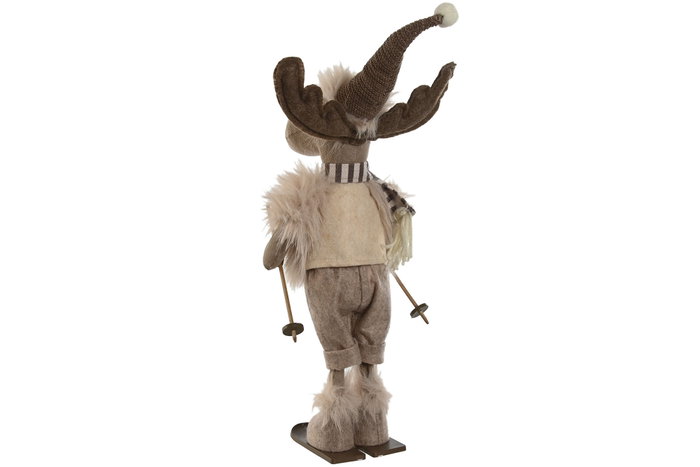 DKD Home Decor Figura Reno Ski Beige y Marrón