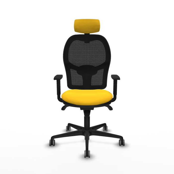 PIQUERAS Y CRESPO Silla de oficina Jorquera con mecanismo Sincro, amarillo y negro
