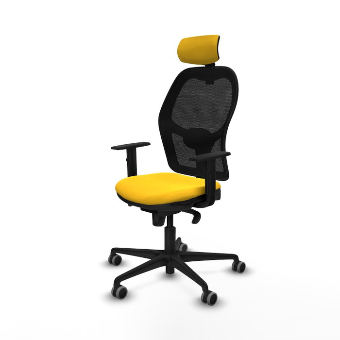 PIQUERAS Y CRESPO Silla de oficina Jorquera con mecanismo Sincro, amarillo y negro