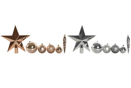 DKD Home Decor Set de 33 Bolas de Decoración Doradas en PVC