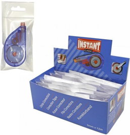 INSTANT Cinta Correctora Classic 5mm x 12m, Pack de 12
