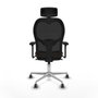 PIQUERAS Y CRESPO Silla de oficina Jorquera con mecanismo Sincro, Marrón oscuro y Negro