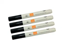 Nobo Rotulador para Pizarra Blanca Punta Redonda 3 mm Ecológico Negro Blister 4 Unidades
