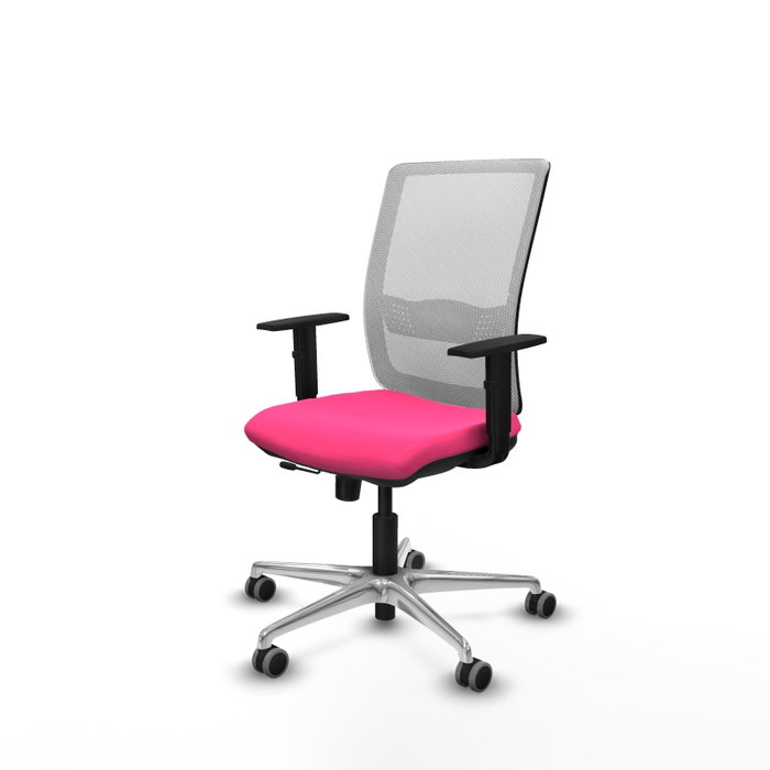 PIQUERAS Y CRESPO Silla de oficina Haches con mecanismo Sincro/Traslack Rosa y Blanco