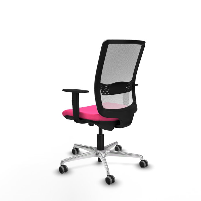 PIQUERAS Y CRESPO Silla de oficina Haches con mecanismo Sincro/Traslack Rosa y Blanco