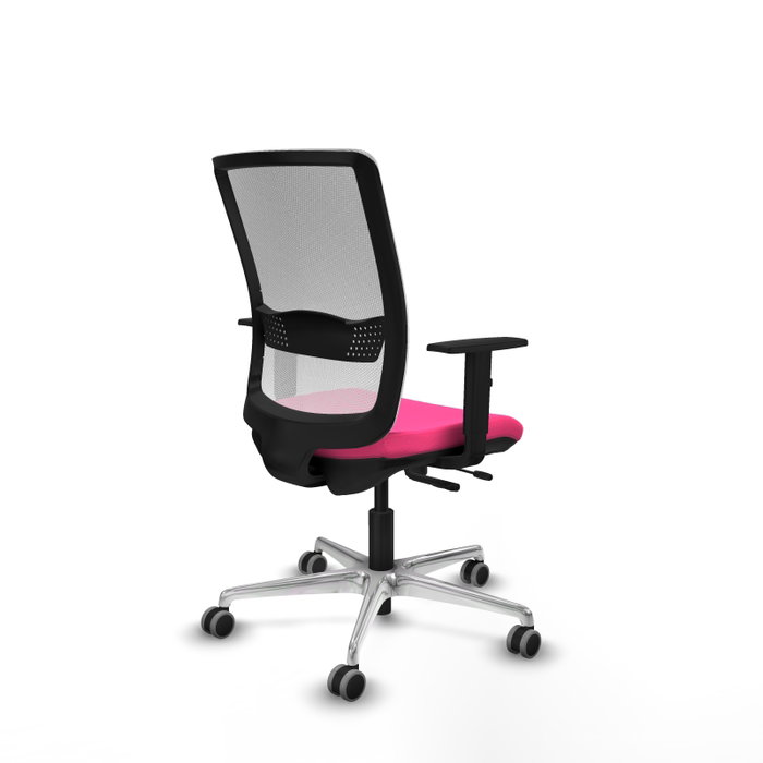PIQUERAS Y CRESPO Silla de oficina Haches con mecanismo Sincro/Traslack Rosa y Blanco