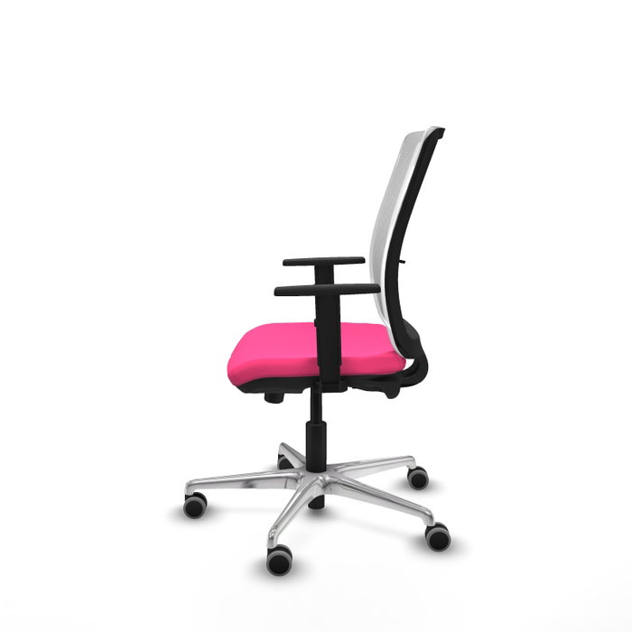 PIQUERAS Y CRESPO Silla de oficina Haches con mecanismo Sincro/Traslack Rosa y Blanco