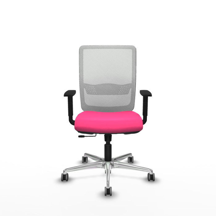 PIQUERAS Y CRESPO Silla de oficina Haches con mecanismo Sincro/Traslack Rosa y Blanco