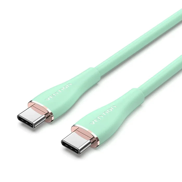 Vention TAWGG Cable USB 2.0 Tipo-C a USB Tipo-C (USB-C Macho a USB-C Macho) para Datos y Carga 100W, 480 Mbps, 1.5 m, Color Verde
