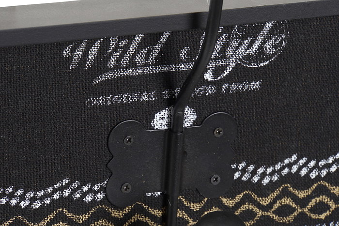 DKD Home Decor Perchero Pared Colonial Negro Metal y MDF 45 x 8 x 22 cm (2 Unidades)