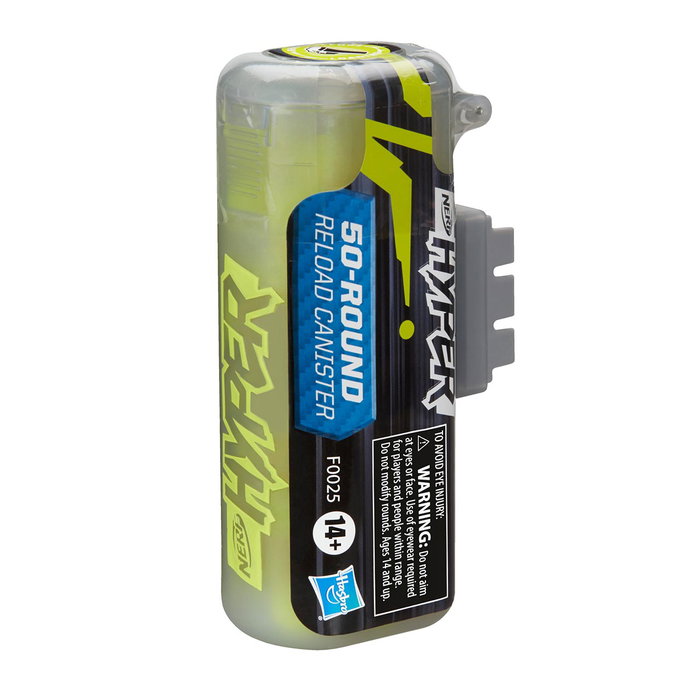 Nerf Bote de Recarga Hyper Refill Canister 50 Proyectiles para Lanzadores Nerf Hyper +14 Años