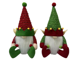 DKD Home Decor Figura Navidad Tradicional Elfo Verde Rojo Poliester 15 x 31 x 14 cm (6 Unidades)