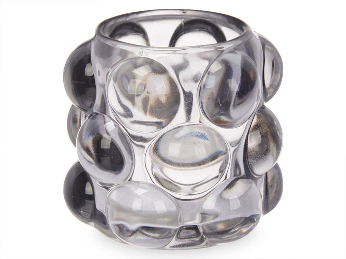 Giftdecor Portavelas Bola Pequeño Gris 8.4x9x8.4 cm Cristal (Set de 12)