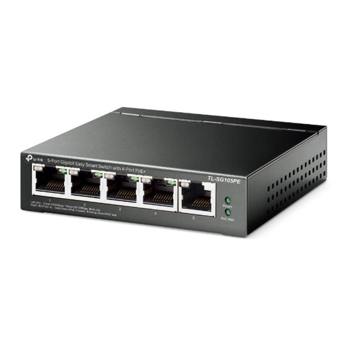 TP-Link TL-SG105PE Switch de 5 puertos Gigabit con 4 puertos PoE+ TP-Link TL-SG105PE Switch de 5 puertos Gigabit con 4 puertos PoE+