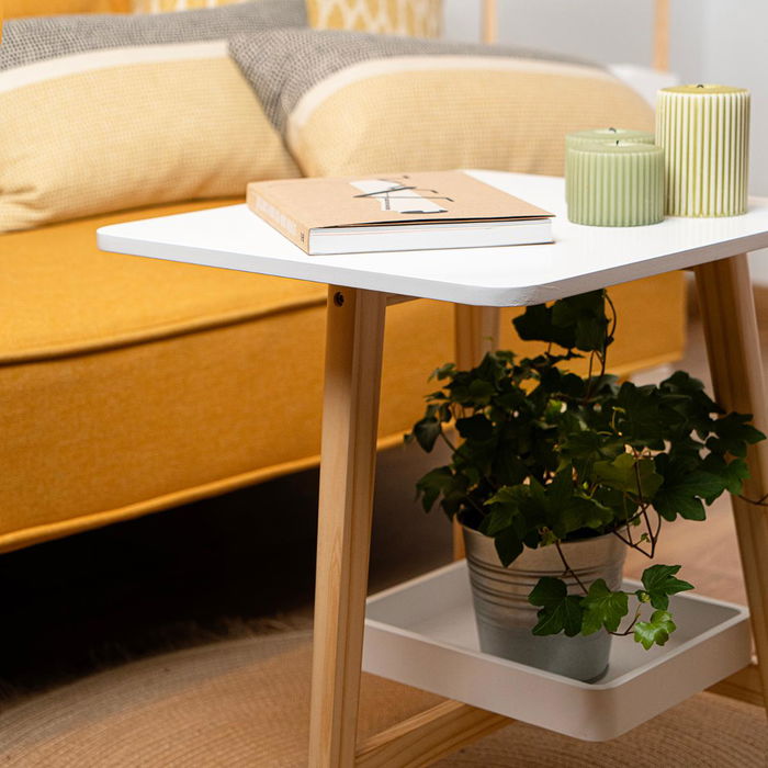 Mesilla Madera Melamina y Patas de Pino Moa Vinthera 43x38x48 cm