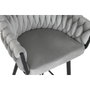 DKD Home Decor Taburete de Poliéster y Metal Gris y Negro