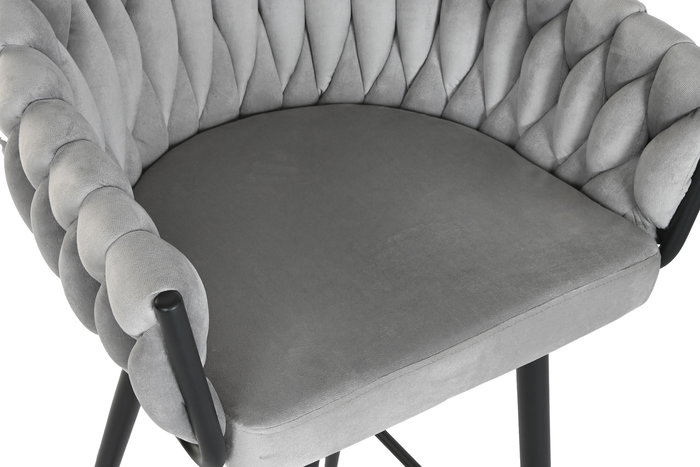 DKD Home Decor Taburete Moderno Gris Negro Poliester Metal 58 x 53 x 101 cm