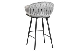 DKD Home Decor Taburete Moderno Gris Negro Poliester Metal 58 x 53 x 101 cm