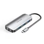 Vention TOHHB Docking Station USB-C 4K HDMI 100W PD, Ethernet RJ45, 3xUSB 3.2, Aluminio Plata, USB 3.2 Gen 1, 5 Gbit/s