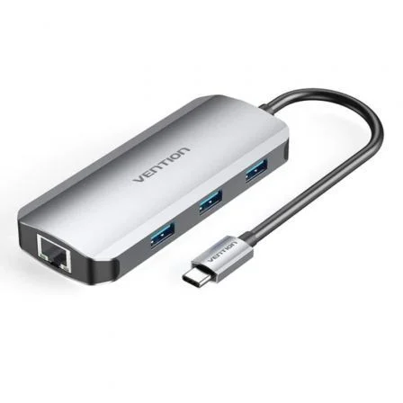 Vention TOHHB Hub Docking USB-C con PD 100W, 1x HDMI 4K, 3x USB 3.0, 1x RJ45 Gigabit, 1x USB-C para Datos Vention TOHHB Hub Docking USB-C con PD 100W, 1x HDMI 4K, 3x USB 3.0, 1x RJ45 Gigabit, 1x USB-C para Datos