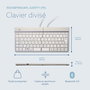 R-Go Tools R-Go Split Break Teclado Ergonómico Split con Software de Pausa, AZERTY (FR), Bluetooth, Blanco