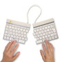 R-Go Tools R-Go Split Break Teclado Ergonómico Split con Software de Pausa, AZERTY (FR), Bluetooth, Blanco