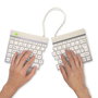 R-Go Tools R-Go Split Break Teclado Ergonómico Split con Software de Pausa, AZERTY (FR), Bluetooth, Blanco