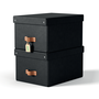 Leitz 61490095 PACK 2 CAJAS ALMACENAMIENTO CARTÓN MEDIANA NEGRO 17L FSC TAPA EXTRAÍBLE ASA TRANSPORTE