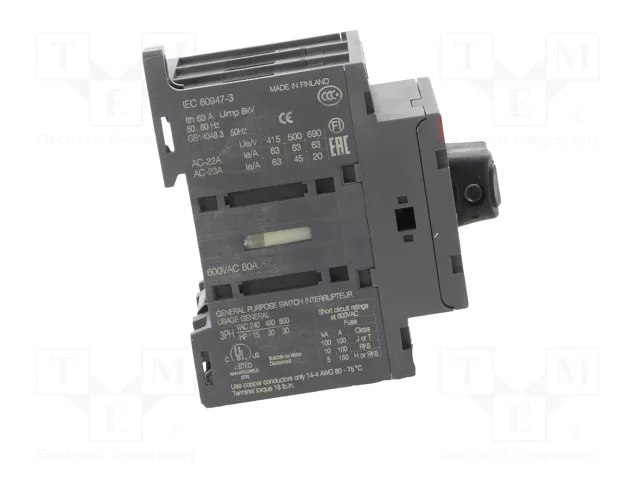 ABB OT63F3 Interruptor de mando 3P Gris IP20
