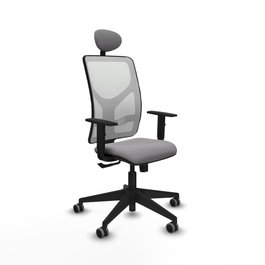 PIQUERAS Y CRESPO Silla de oficina Motilla con mecanismo Sincro, Gris y Blanco