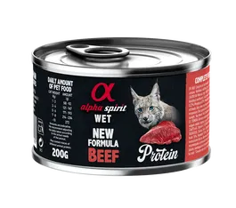 Alpha Spirit Alimento Húmedo Completo para Gatos Adultos Sabor Ternera Lata Caja 6x200 gr