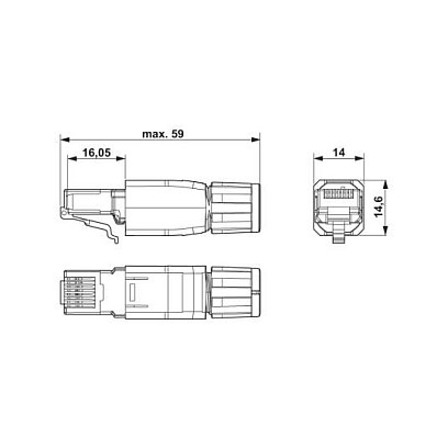 Phoenix Contact VS-08-RJ45-5-Q IP20 Conector RJ45 Phoenix Contact VS-08-RJ45-5-Q IP20 Conector RJ45