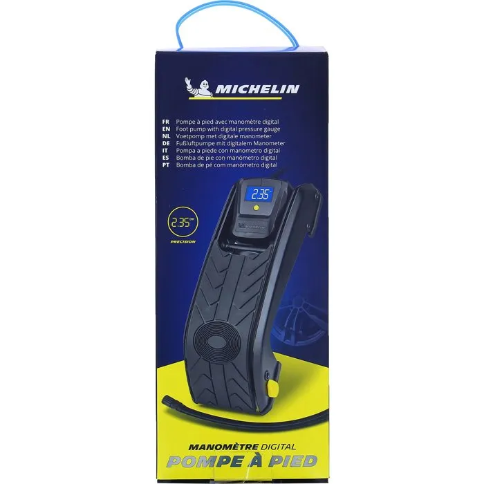 Michelin Bomba de Pie con Manómetro Digital, Precisión 0.05 bar hasta 7 bar