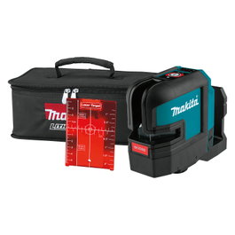 Makita SK105DZ Nivel Láser de Línea Cruzada Autonivelante, Alcance 25 m, Precisión +/- 3 mm/m, Luz Roja, Batería 12V 4Ah Integrada, Color Negro/Azul