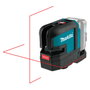 Makita SK105DZ Nivel Láser de Línea Cruzada Autonivelante, Alcance 25 m, Precisión +/- 3 mm/m, Luz Roja, Batería 12V 4Ah Integrada, Color Negro/Azul
