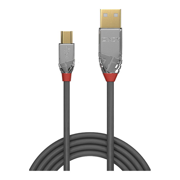 LINDY USB 2.0 Cromo Line Cable USB Tipo A a Mini-B Macho a Macho 2 Metros