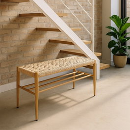 Ixia Banco Natural Cuerda-Metal 100 x 35 x 46 cm