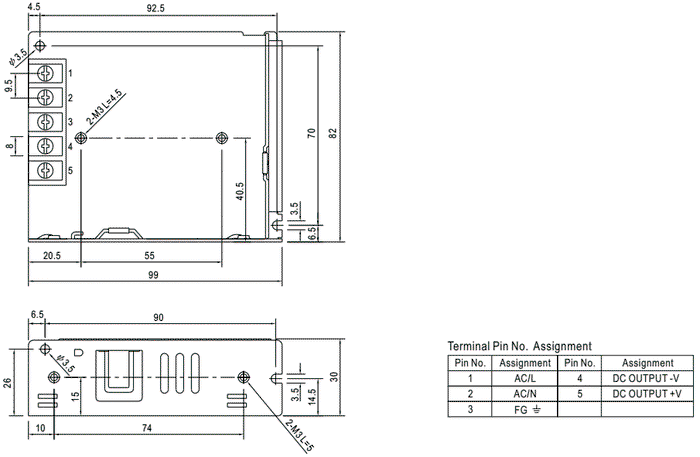 MEAN WELL LRS-50-5 Fuente de alimentación de módulo 50W 5VDC 10A