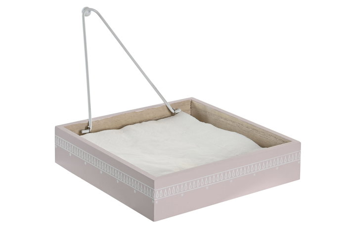 DKD Home Decor Bandana pastel Servilletero Shabby Azul Rosa 18 x 18 x 4 cm (6 Unidades)