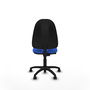 Silla de oficina Algarra con mecanismo Contacto permanente básico tapizada con Tela color Azul. Equipada con Base poliamida negra, Sin brazos y Ruedas autofrenantes