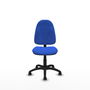 Silla de oficina Algarra con mecanismo Contacto permanente básico tapizada con Tela color Azul. Equipada con Base poliamida negra, Sin brazos y Ruedas autofrenantes