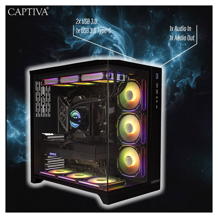 Captiva PC Gaming R89-083 AMD Ryzen 7 9800X3D 32GB RAM 2TB SSD NVIDIA GeForce RTX 5080 Windows 11 Home