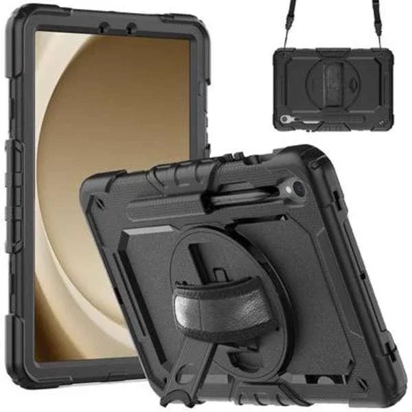 Just in Case Funda Libro para Samsung Galaxy Tab S9/S9 FE 27.9 cm (11") Negro - Rotación 360º, Protección Antigolpes y Portaboli - Ref. 8307590