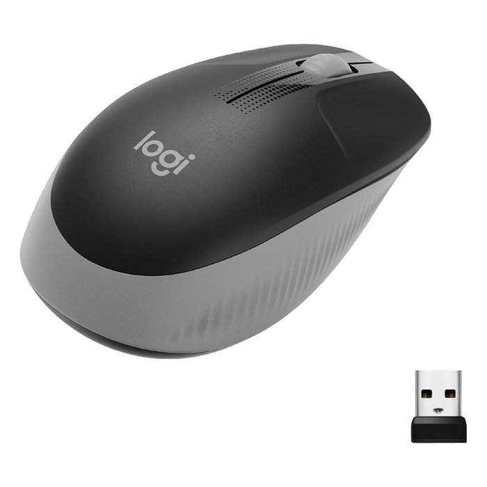 Logitech M190 Ratón Inalámbrico Ergonómico Gris