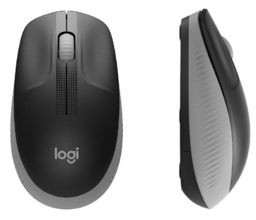 Logitech M190 Ratón Inalámbrico Ergonómico Gris