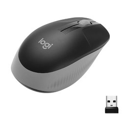 Logitech M190 Ratón Inalámbrico de Tamaño Completo, RF Wireless, Alkaline, Gris