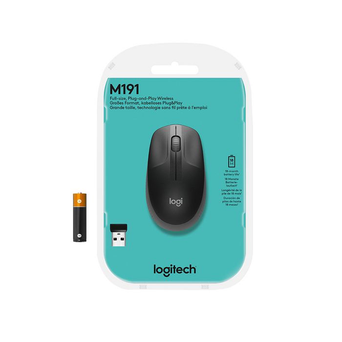 Logitech M190 Ratón Inalámbrico Ergónomico de Tamaño Completo, Conexión RF sin Retrasos, 18 Meses Batería, Seguimiento de Precisión, Color Gris Logitech M190 Ratón Inalámbrico Ergónomico de Tamaño Completo, Conexión RF sin Retrasos, 18 Meses Batería, Seguimiento de Precisión, Color Gris