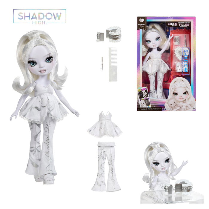 MGA Shadow High Muñeca Natasha 597896, Niñas Night con pelo blanco, pastel y accesorios de juego para niñas de +4 años