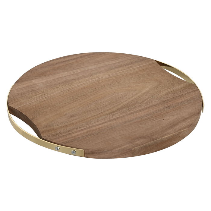 DKD Home Decor Tabla de Cortar Acacia y Metal Natural
