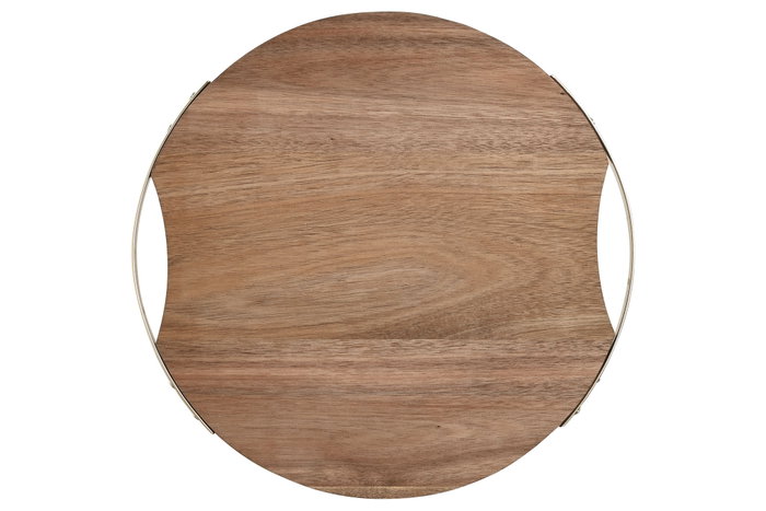 DKD Home Decor Tabla de Cortar Acacia y Metal Natural